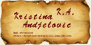 Kristina Anđelović vizit kartica